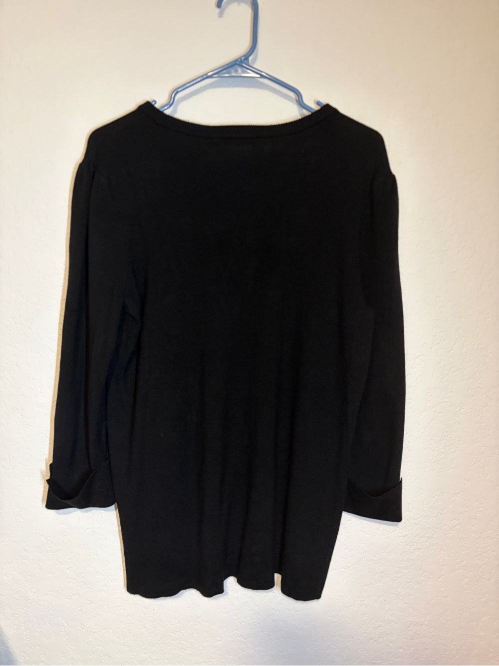 Investments Black Knit Shoulder-Button Sweater - Picture 2 of 7
